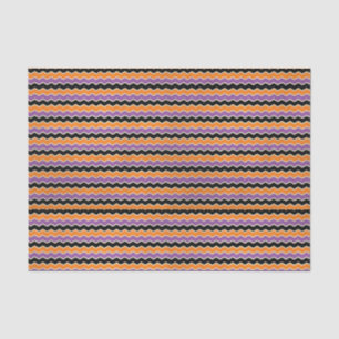Papier Mousseline Halloween rétro années 1950 Chevron Orange Purple