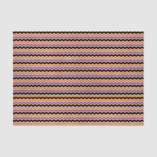Papier Mousseline Halloween rétro années 1950 Chevron Orange Purple  (Recto)