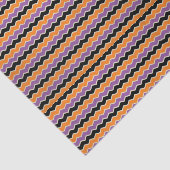 Papier Mousseline Halloween rétro années 1950 Chevron Orange Purple  (Détail)