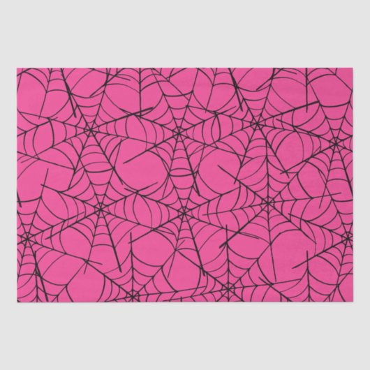 Papier Mousseline Halloween rose Cobweb (Recto)
