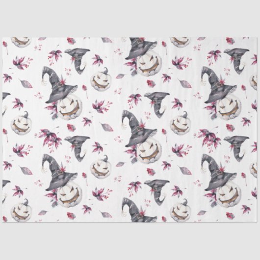 Papier Mousseline Halloween Sorcière Citrouille Papier cadeau envelo (Recto)