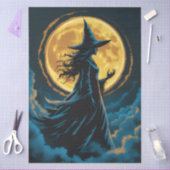 Papier Mousseline Halloween Spooky Witch a Full Moon (Artisanat)