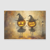 Papier Mousseline Halloween Steampunk Citrouille sorcières AA8 Décou (Recto)