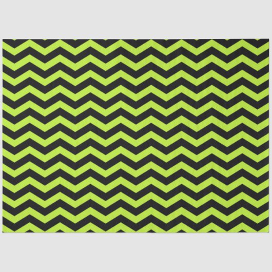 Papier Mousseline Halloween Style | Peridot Green Black Chevron (Recto)