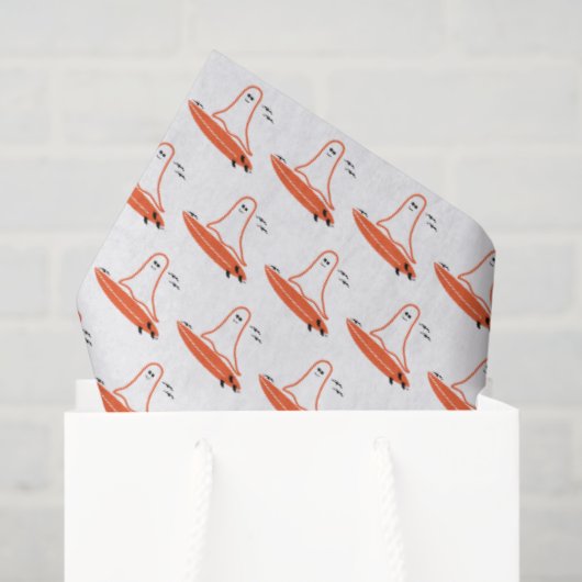 Papier Mousseline Halloween Surfer Ghost noir (Sac cadeau)