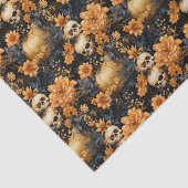 Papier Mousseline Halloween vintage au crâne floral (Détail)