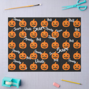 Papier Mousseline Halloween Visage effrayant Jack-O-Lanterne Personn