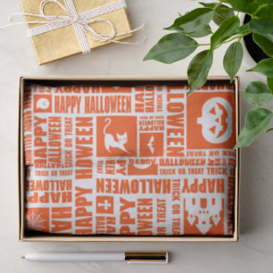 Papier Mousseline Halloween Whimsical Cool Motif de typographie Oran