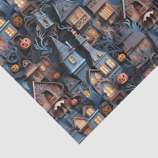 Papier Mousseline Halloween Whimsical Haunted Maison Halloween (Détail)