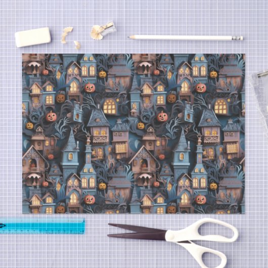 Papier Mousseline Halloween Whimsical Haunted Maison Halloween (Artisanat)