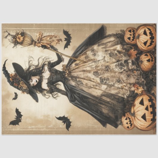 Papier Mousseline Halloween Witch (Recto)