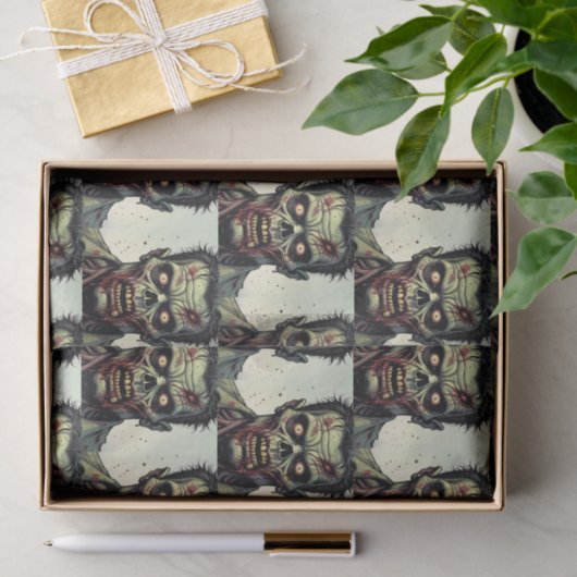 Papier Mousseline Halloween Zombie éffrayant (Cadeau)