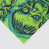 Papier Mousseline Halloween Zombie éffrayant Neon Green (Détail)