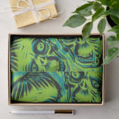 Papier Mousseline Halloween Zombie éffrayant Neon Green (Cadeau)