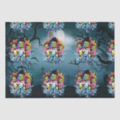 Papier Mousseline Halloween zombie enfants bleu (Recto)