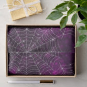 PAPIER MOUSSELINE HALLOWEWEEN PURPLE AVEC DES WEBS D'ARGENT (Cadeau)