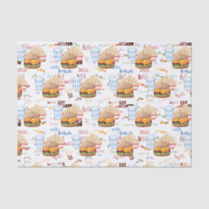 Papier Mousseline Hamburger Fries Restauration rapide BBQ Diner