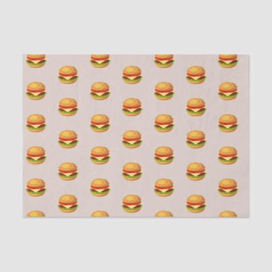 Papier Mousseline Hamburger Lover Cheeseburger Cute Motif Carrelé (Recto)