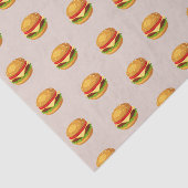 Papier Mousseline Hamburger Lover Cheeseburger Cute Motif Carrelé (Détail)