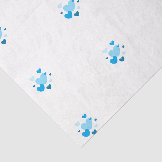 Papier Mousseline HAMbyWG - Coeurs bleu bébé (Détail)