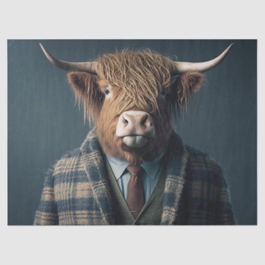 Papier Mousseline Hamish The Highland Cow Decoupage Tissu Paper (Recto)