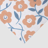 Papier Mousseline Hand-drawn Orange Wildflowers (Détail)