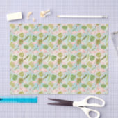 Papier Mousseline Hand drawn pink flamant and monstera leaves. Seam (Artisanat)