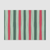 Papier Mousseline Hand Drawn Red and Green Striped Holiday (Recto)