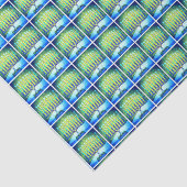 Papier Mousseline Hanoukka Blue Green Menorah Motif simple moderne (Détail)