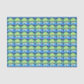 Papier Mousseline Hanoukka Blue Green Menorah Motif simple moderne (Recto)
