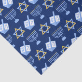 Papier Mousseline Hanoukka Blue Menorah Dreidel Motif Chanukah (Détail)