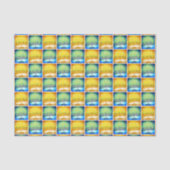 Papier Mousseline Hanoukka Yellow Blue Menorah Motif Moderne Simple (Recto)