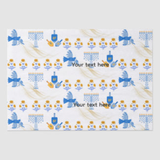 Papier Mousseline Hanukkah tissue Paper – Menorah, Dove, Dreidel
