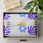Papier Mousseline Hanukkah Wrapping Paper – Menorah, Star of David (Cadeau)