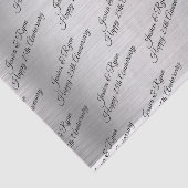 Papier Mousseline Happy 25th Anniversary DIY Names/Year Black Script (Détail)