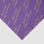 Papier Mousseline Happy 50th Anniversary DIY Names/Year, Gold Script (Détail)