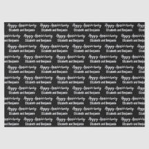 Happy Anniversary Couple's Names Black and White