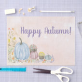 Papier Mousseline Happy Automne Aquarelle Pastel Citrouilles avec ma (Artisanat)