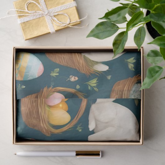 Papier Mousseline Happy Bunny Pâques collection moderne (Cadeau)