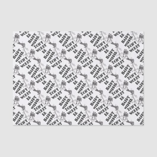 Papier Mousseline Happy Dancing Hippie (texte noir) (Recto)