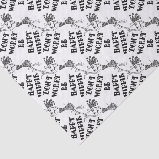 Papier Mousseline Happy Dancing Hippie (texte noir) (Détail)