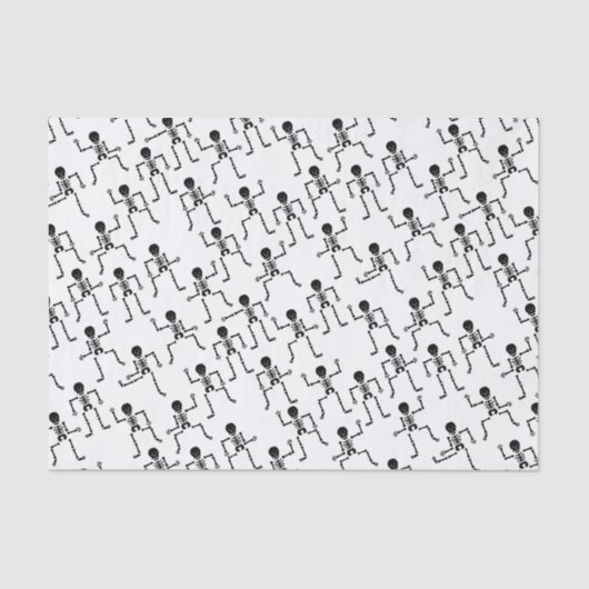 Papier Mousseline Happy Dancing Skeletons Horror Motif (Recto)