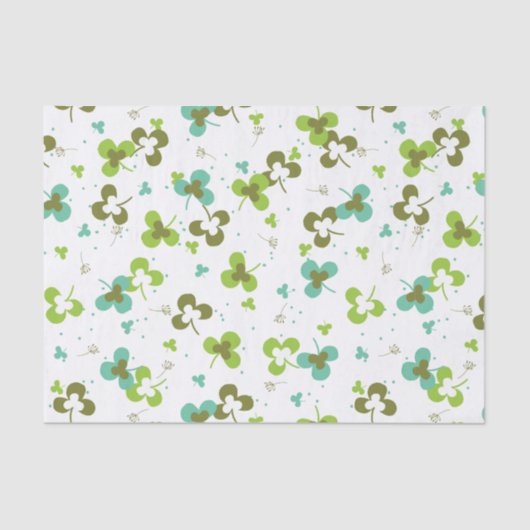 Papier Mousseline Happy Green Clover Feuille Motif d'art (Recto)