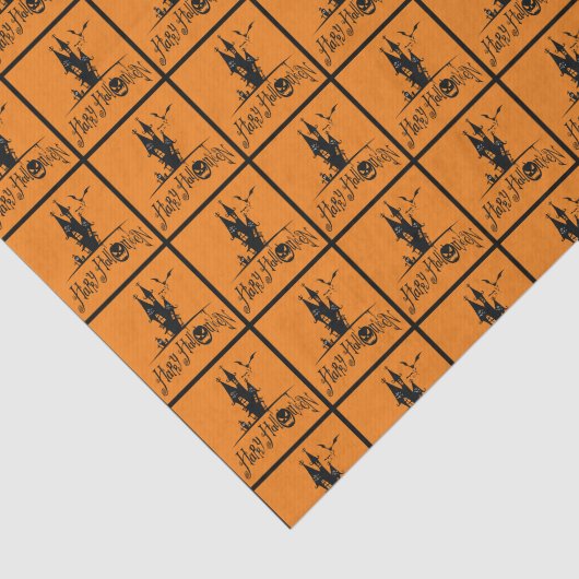 Papier Mousseline Happy Halloween Haunted House (Détail)