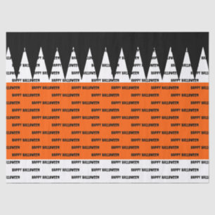 Papier Mousseline Happy Halloween Orange Black Personnalisé