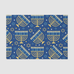 Papier Mousseline Happy Hanoukka Blue Star of David Tissue Paper