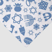Papier Mousseline Happy Hanoukka Blue Star of David Tissue Paper (Détail)