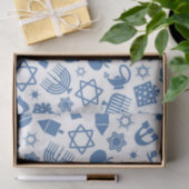 Papier Mousseline Happy Hanoukka Blue Star of David Tissue Paper (Cadeau)