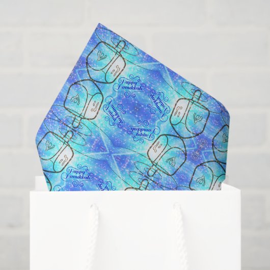 Papier Mousseline Happy Hanukkah Tissue Paper (Sac cadeau)