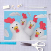 Papier Mousseline Happy hen (Artisanat)